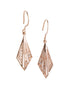 925 Sterling Silver 18kt Rose Gold Plated CZ Triangular Drop Earring