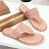 Women's Beautifully Embellished Wide Thong Strap Thong Sandals