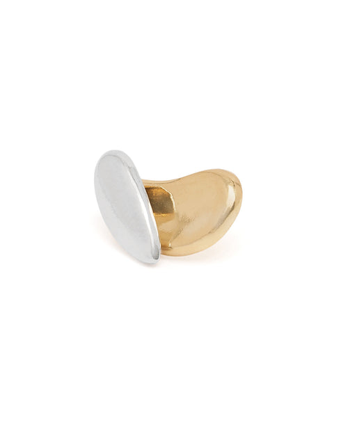 Two Toned Plated Tear Drop Stud Earring