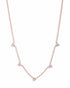 18kt Rose Gold Plated Multiple CZ Heart Charm Necklace