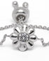 Rhodium Plated CZ Floral Adjustable Chain Ring