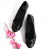 Women's Black Textured Slip-On Ballerinas