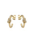 18kt Gold Plated CZ Trendy Knot Half Hoop Earring