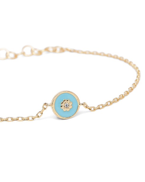 18kt Gold Plated Circular Enamel Wraparoun Bracelet