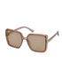 Women Nude & Silver Toned UV Protected Clear Lens Oversized Sunglasses