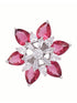 White Rhodium Ruby AD studded handcrafted Ear Ring
