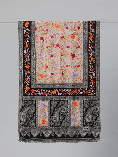 Women's Pure Wool Jamawar Embroidery Stole