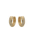 18kt Gold Plated CZ Criss Cross Mini Hoop Earrings