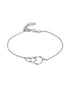 925 Sterling Silver Rhodium Plated Entangled Heart Charm Bracelet