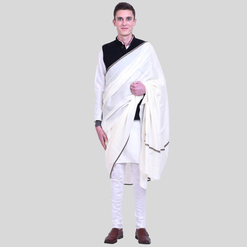 Men's Kashmiri Hand Embroidered Wool Shawl