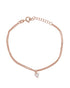 925 Sterling Silver 18kt Rose Gold Plated Double Layered CZ Heart Charm Bracelet