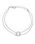 Rhodium Plated Double Chain Halo Bracelet