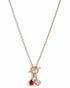 18kt Gold Plated Garnet Solitaire Teardrop Necklace