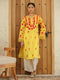 Falak Kashmiri Long Kurta - Yellow
