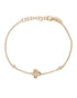 18kt Gold Plated CZ Floral Charm Adjustable Bracelet
