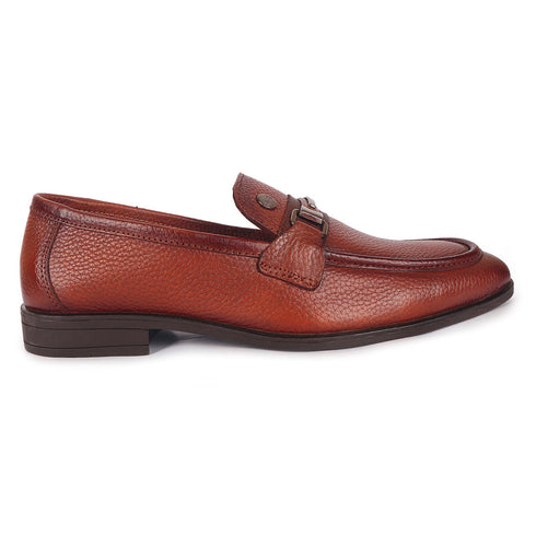 Men's Pebble Leather Dress Loafer with Contrast Band