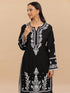Saba Chikankari Long kurta in Modal Silk - Black