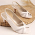 Women's Slingback Peep Toe Kitten Heel Sandal with Mesh Detail