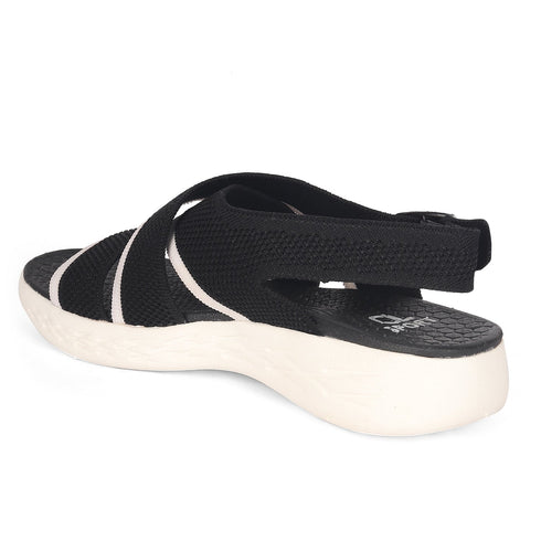 Women's Knitted Cross-Strap Sport Sandal with Buckle
