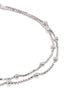 Rhodium Plated Double Chain and Metal Ball Wraparound Bracelet