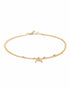 18kt Gold Plated CZ Moon Charm Layered Anklet