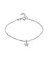 925 Sterling Silver Rhodium Plated Dangling Star Charm Bracelet