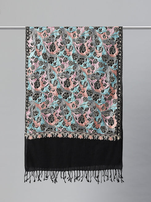 Women's Aari Embroidered Wool Stole