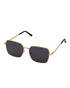 Women Gold and Black Toned Black Polarised Lens Rectangle Sunglasses
