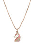 925 Sterlin Silver 18kt Rose Gold Plated Enamel Unicorn Pendant and Chain