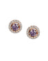 925 Sterling Silver 18kt Rose Gold Plated CZ Circular Mini Stud Earring