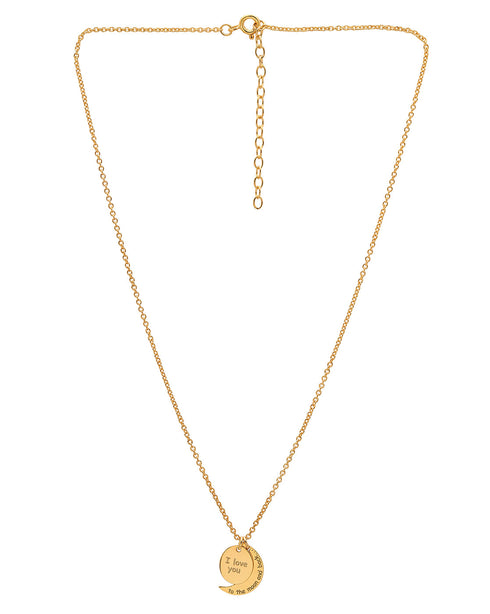 18kt Gold Plated I Love You Necklace