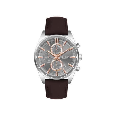 Carlton London Men Windsor Light Grey Analog Watch CL-WD-LGR