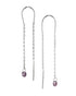925 Sterling Silver Rhodium Plated Dangling Solitaire Threader Earring