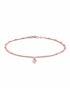 18kt Rose Gold Plated CZ Angel Wing Charm Layered Anklet