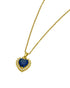 Gold Plated Saphire Blue Heart Pendant and Chain