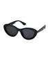Women Black Toned UV Protected Black Lens Cateye Sunglasses