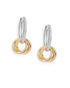 18kt Gold & Rhodium Dual Plated Intertwined Knot Hoop Earring