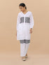 Saba Chikankari Cord Set in Cambric cotton - White with Black