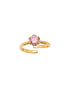 18kt Gold Plated CZ Floral Adjustable Ring