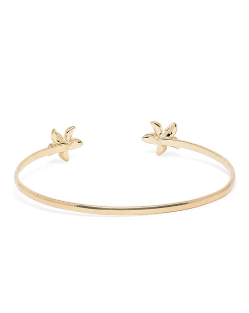 18kt Gold Plated Floral Cuff Link Bracelet