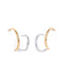 18kt Gold & Rhodium Plated Ear Lobe Cuff Stylish Earring