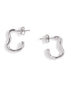 Rhodium Plated Contemporary Half Hoop Earring