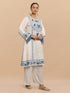Mehnaz in Falak Kashmiri Long Kurta - White