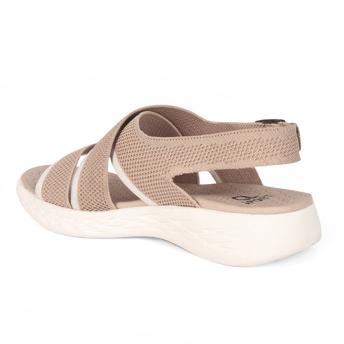 Women's Knitted Cross-Strap Sport Sandal with Buckle
