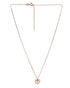 925 Sterling Silver 18kt Rose Gold Plated Solitaire Heart Pendant and Chain