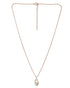 18kt Rose Gold Plated Contemporary Solitaire Pendant with Chain
