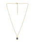 Premium 18kt Gold Plated Blue Sapphire CZ Halo Pendant with Chain