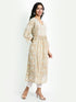 Hand embroidery Chikankari V Neck Anarkali Dress | Long Kurti in Cotton For Women