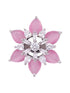 White Rhodium Pink AD studded handcrafted Ear Ring
