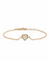 18kt Gold Plated CZ Infinity Heart Charm Adjustable Bracelet
